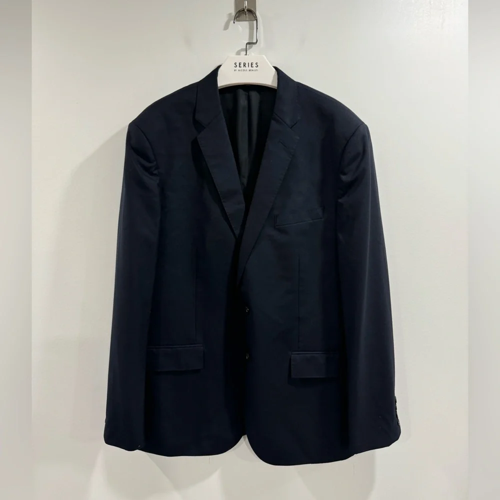 J.Crew Men Navy Crosby 100% Wool Loro Piana Fabric Blazer Jacket Size 46L‎